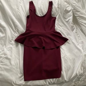 Maroon Ruffle Tank Top Dress
